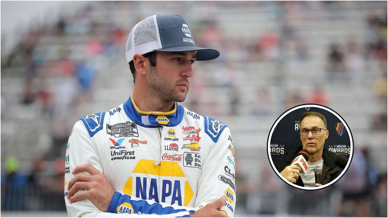 Chase Elliott (foreground). Kevin Harvick (circle). Credit: All images from Getty