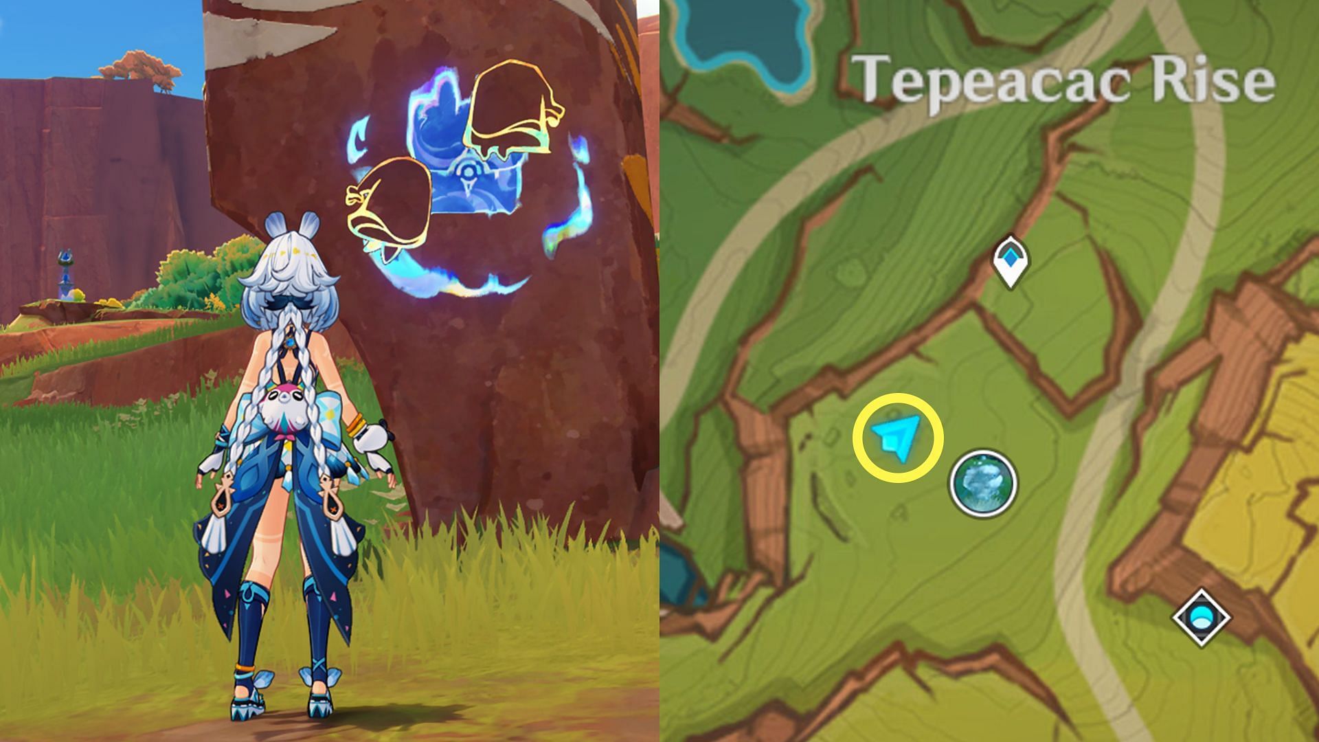 Location of the Tepeacac Rise Monetoo puzzle (Image via HoYoverse)