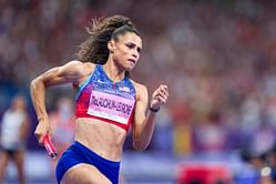 Sydney McLaughlin-Levrone shows off basketball skills at her high school with an incredible shoot from distance