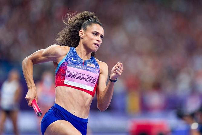 Sydney McLaughlin-Levrone shows off basketball skills at her high school with an incredible shoot from distance
