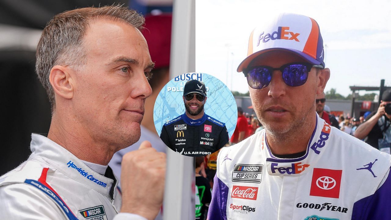 Kevin Harvick, Bubba Wallace, and Denny Hamlin