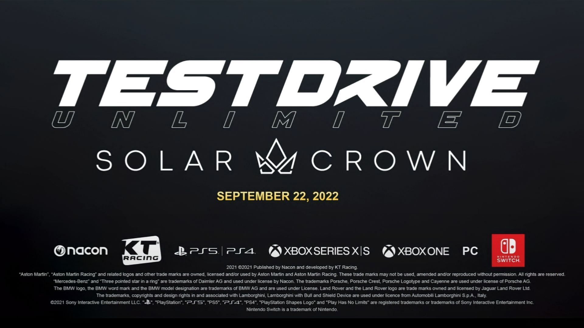 Screenshot from an early announcement trailer showcasing the initially planned release date and platforms (Image via Nacon)