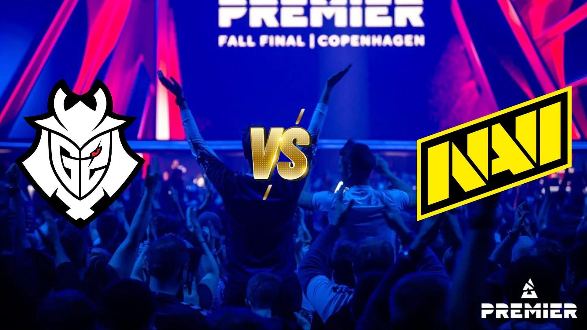 G2 Esports vs NAVI at the CS2 BLAST Premier Fall Final 2024 Grand Final (Image via Sportskeeda || Assets via NAVI, G2 Esports, BLAST.tv)