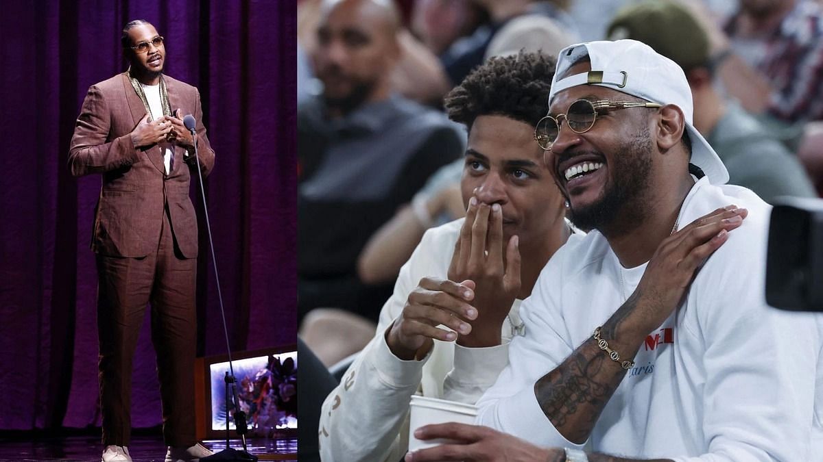 Carmelo Anthony and son Kiyan (Image credit: GETTY)