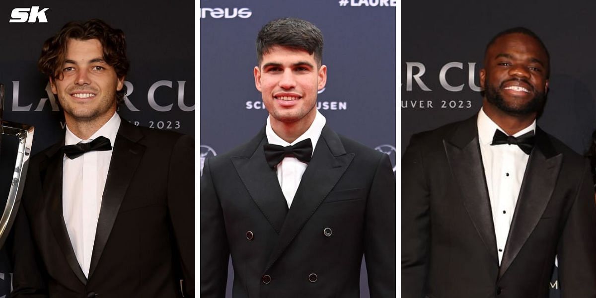 (Left to Right) Taylor Fritz, Carlos Alcaraz, Frances Tiafoe (Source: Getty Images)