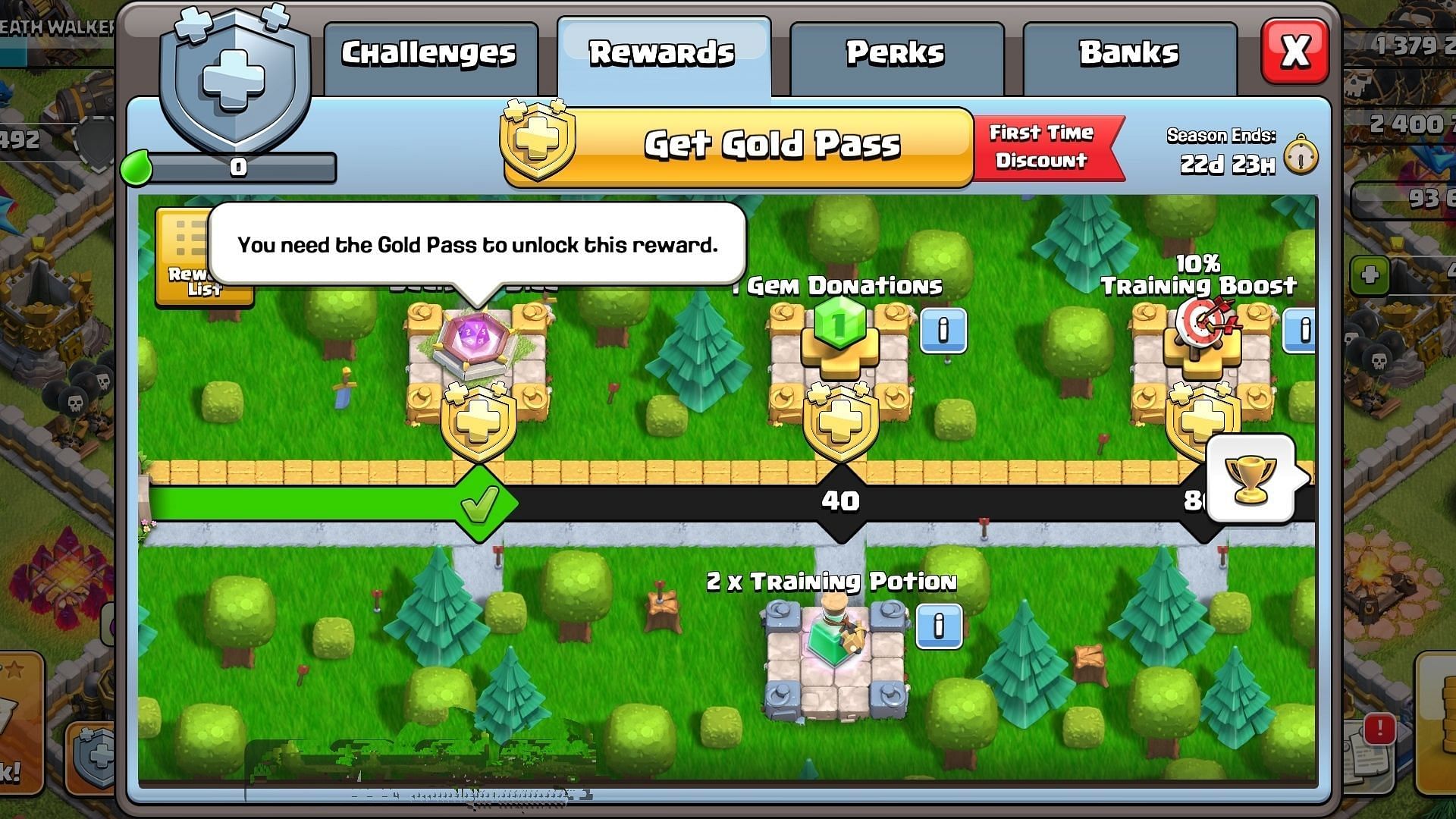 Some of the rewards you can get for purchasing this month&#039;s Gold Pass (Image via Supercell)