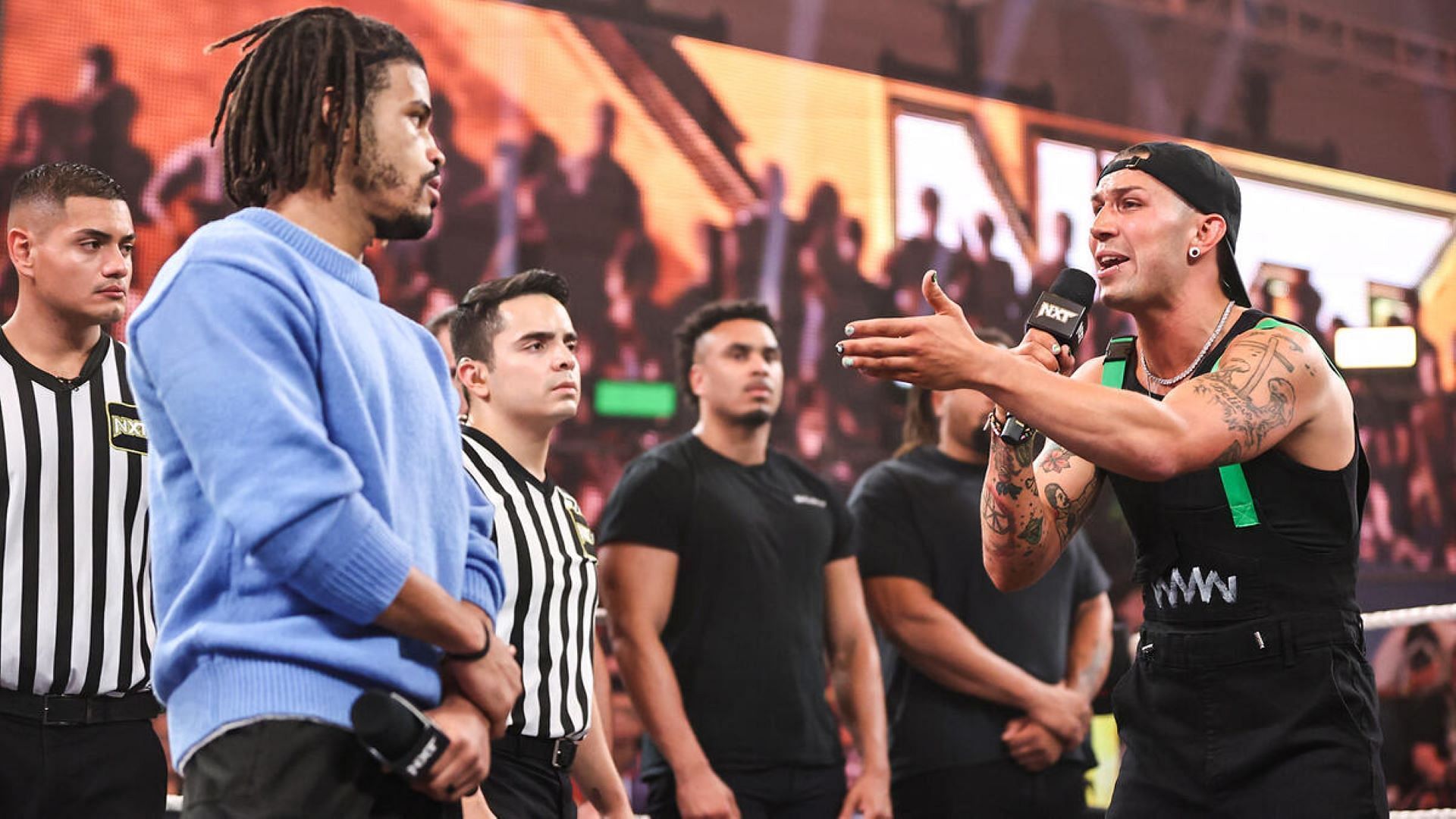 Security may not be enough to keep Wes Lee and Zach Wentz from ripping each other apart. [Image Credit: WWE.com]