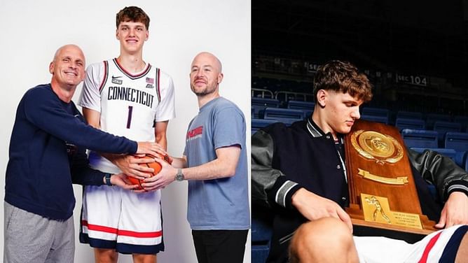 UConn battles Kansas and Creighton for 7-foot sensation Eric Reibe as Dan Hurley showcases NBA-level growth