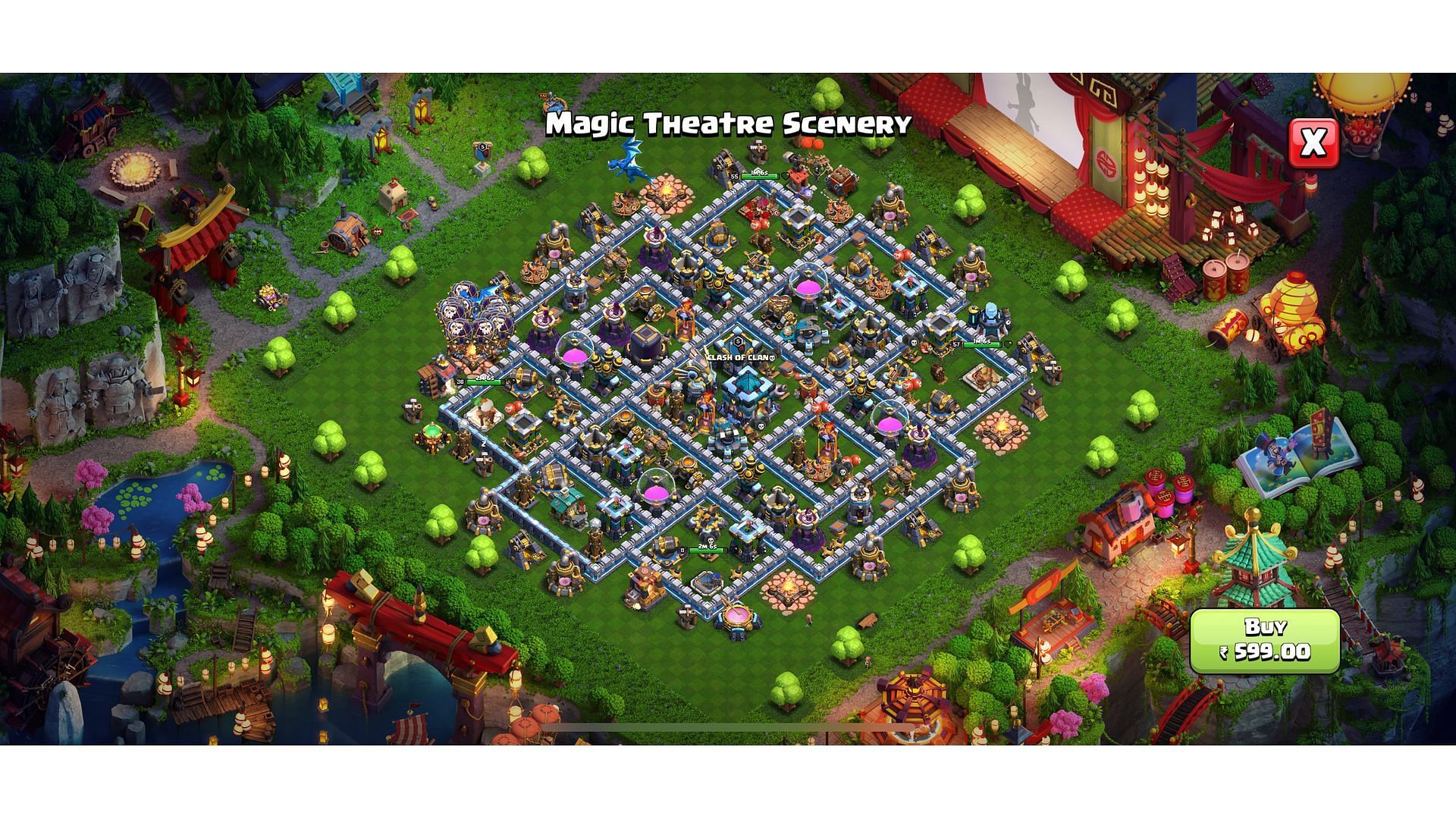 Magic Theatre scenery is among the best sceneries in Clash of Clans (Image via Supercell)