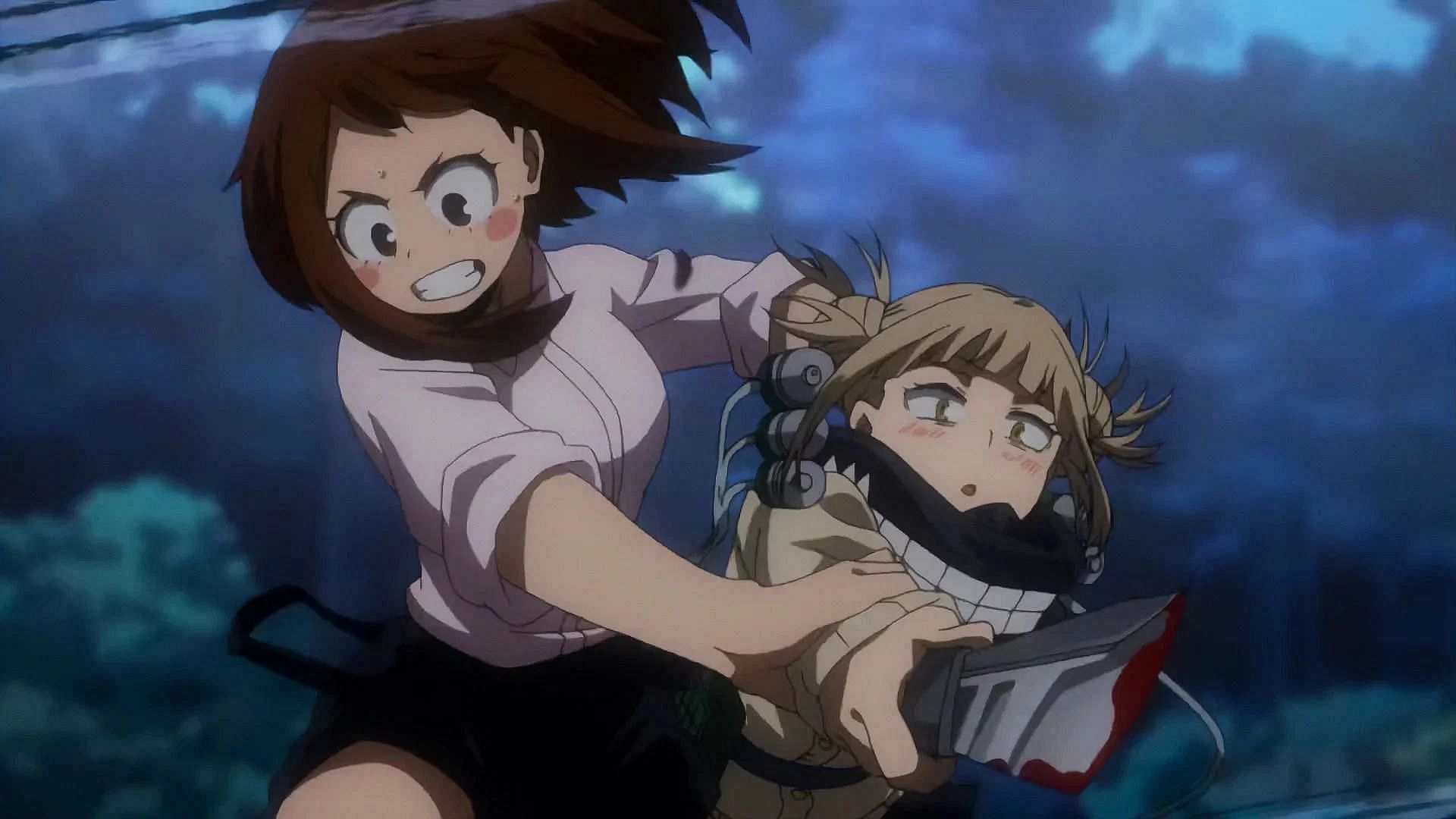 Uraraka and Toga as seen in My Hero Academia (image via Bones)