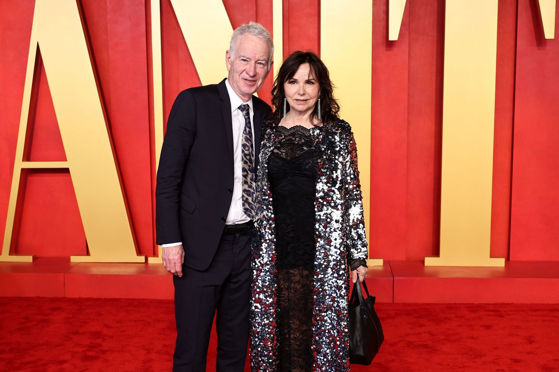 John McEnroe pictured with Patty Smyth at the 2024 Vanity Fair Oscar Party Hosted By Radhika Jones | Image Source: Getty