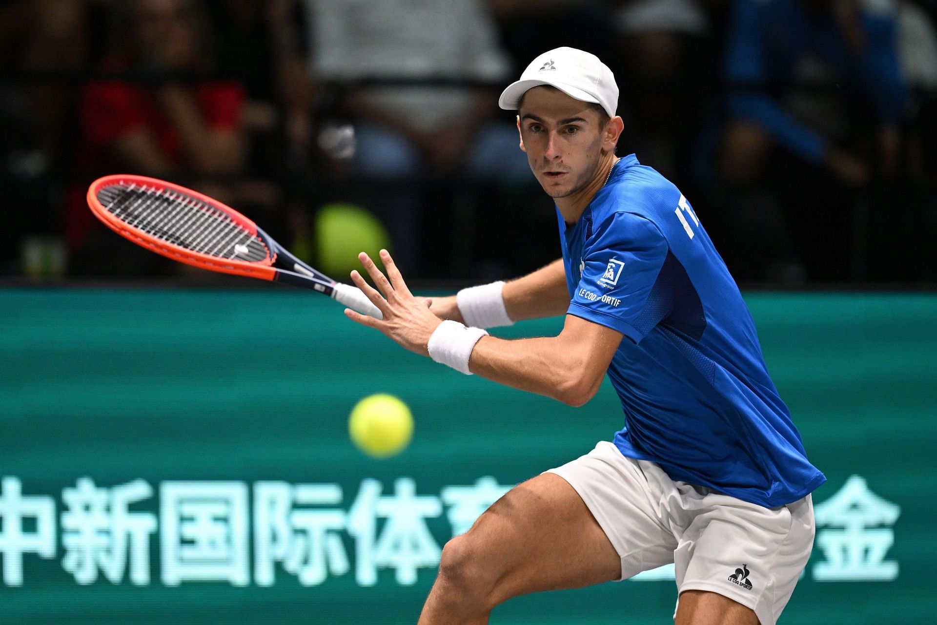 Arnaldi in action at the Davis Cup Finals - Italy v Brazil - Source: Getty