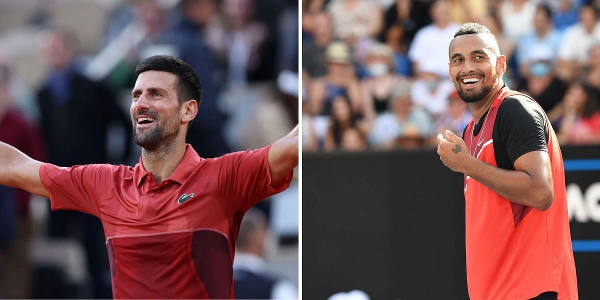 Novak Djokovic and Nick kyrgios. source: Getty