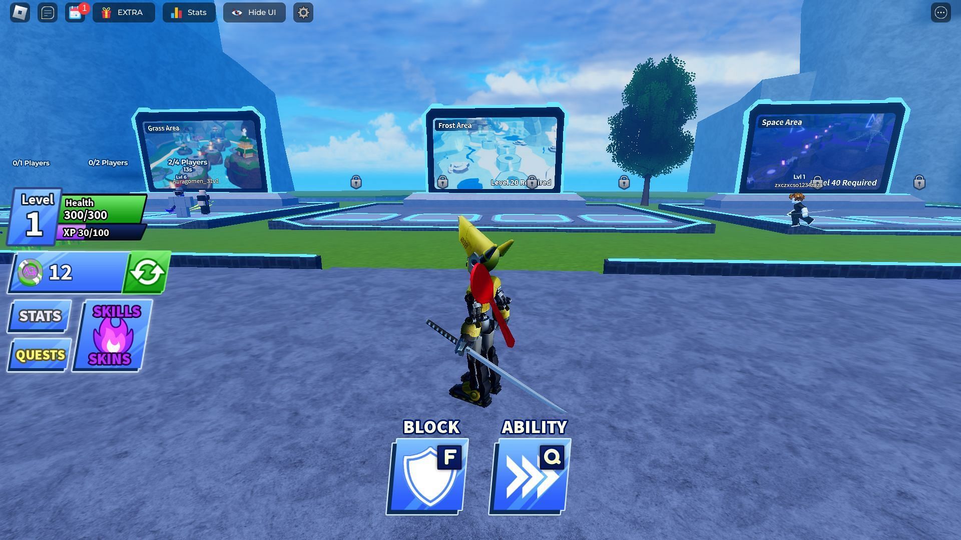 All three maps in Blade Ball Dungeon (Image via Roblox)