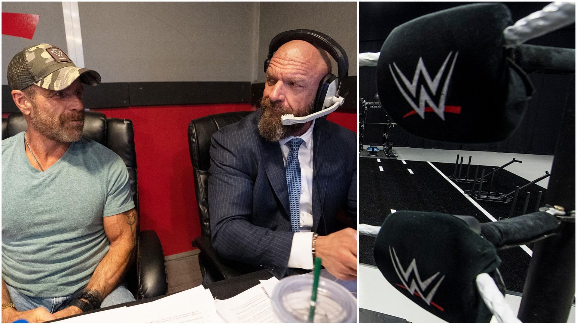 WWE Chief Content Officer Triple H, WWE turnbuckles on display