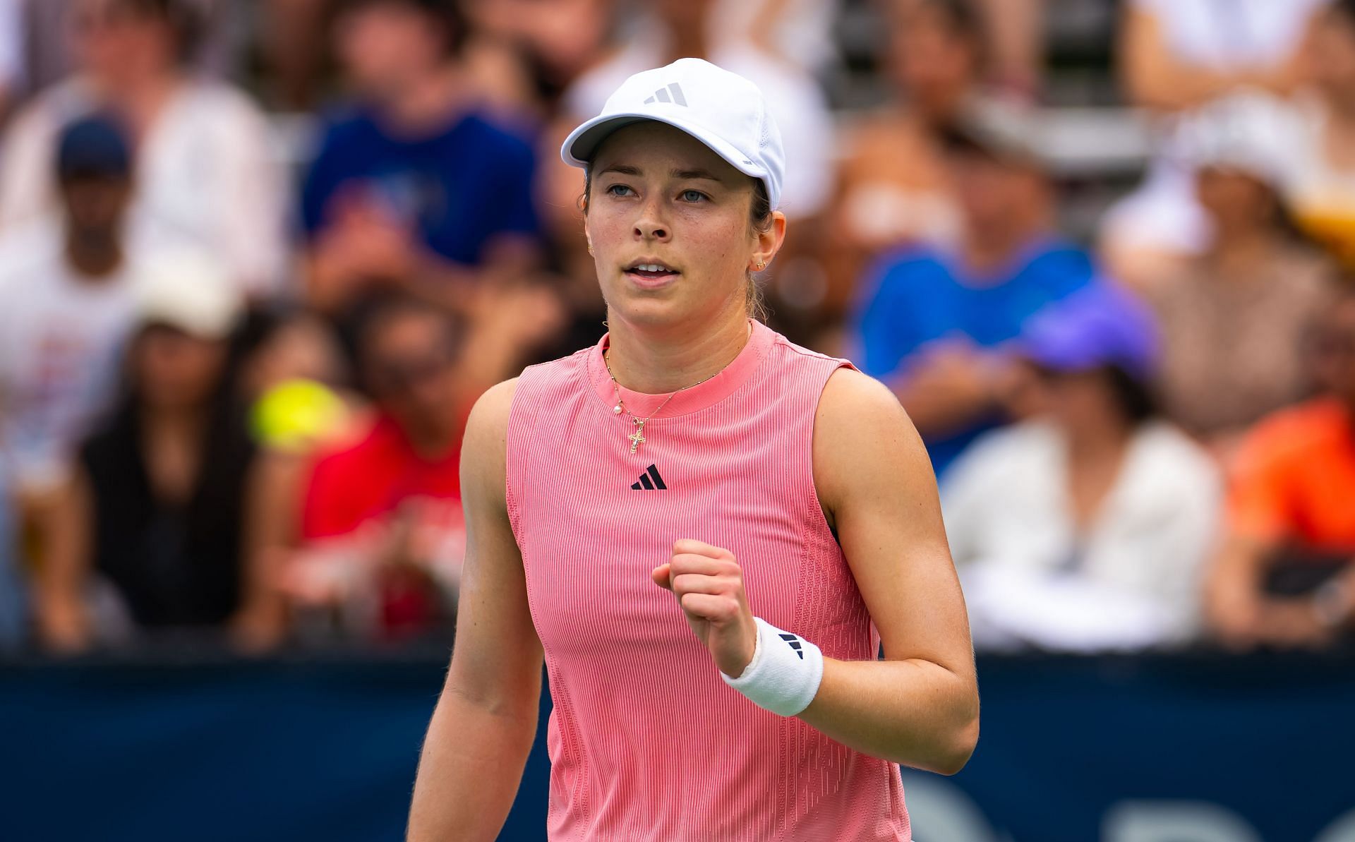 Katie Volynets in action at the National Bank Open (Picture: Getty)