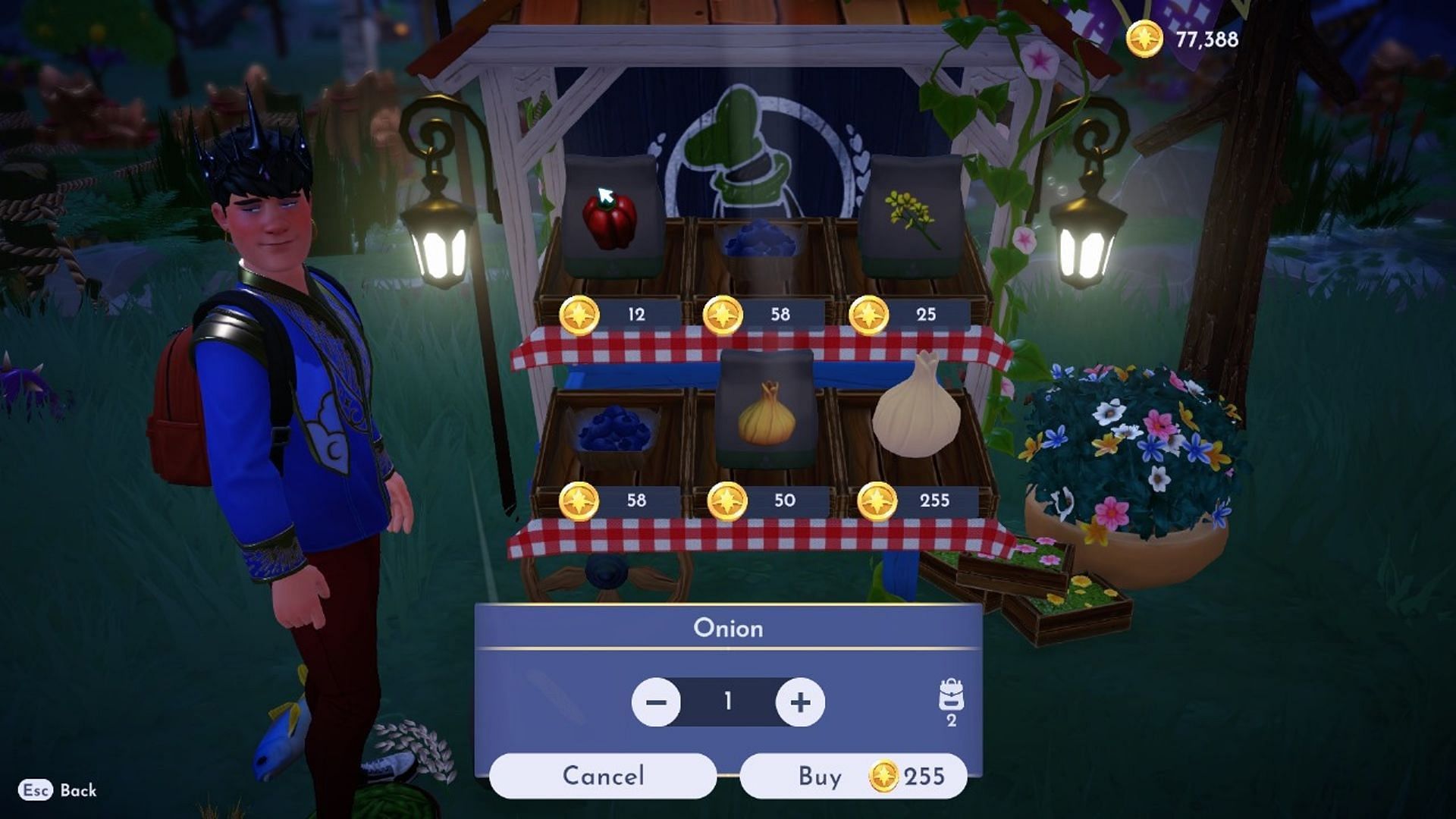 You can buy Onion seeds from Goofy&#039;s Stall (Image via Gameloft)