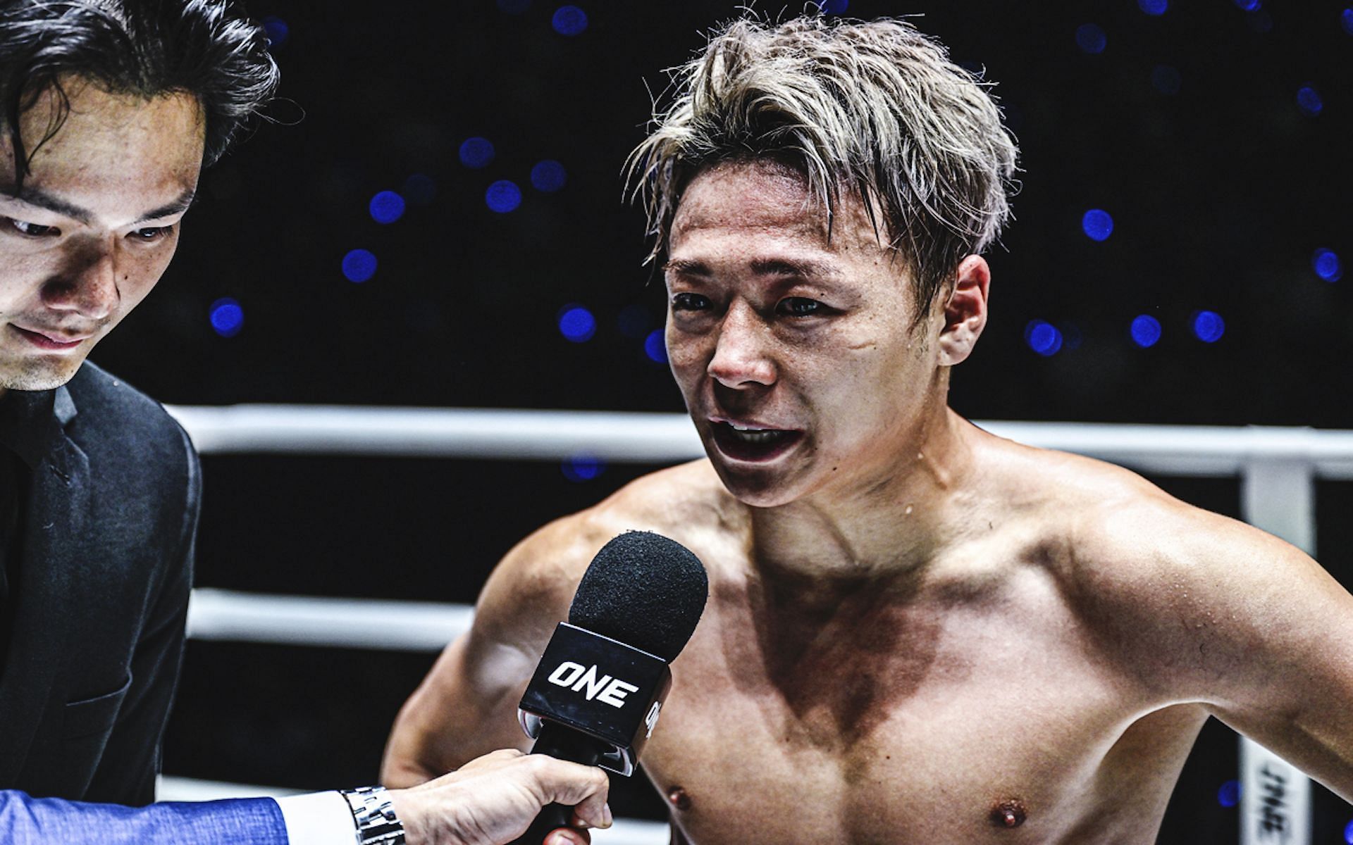 Japanese kickboxing icon Takeru Segawa ready to fight Rodtang Jitmuangnon after their staredown at ONE Friday Fights 81.