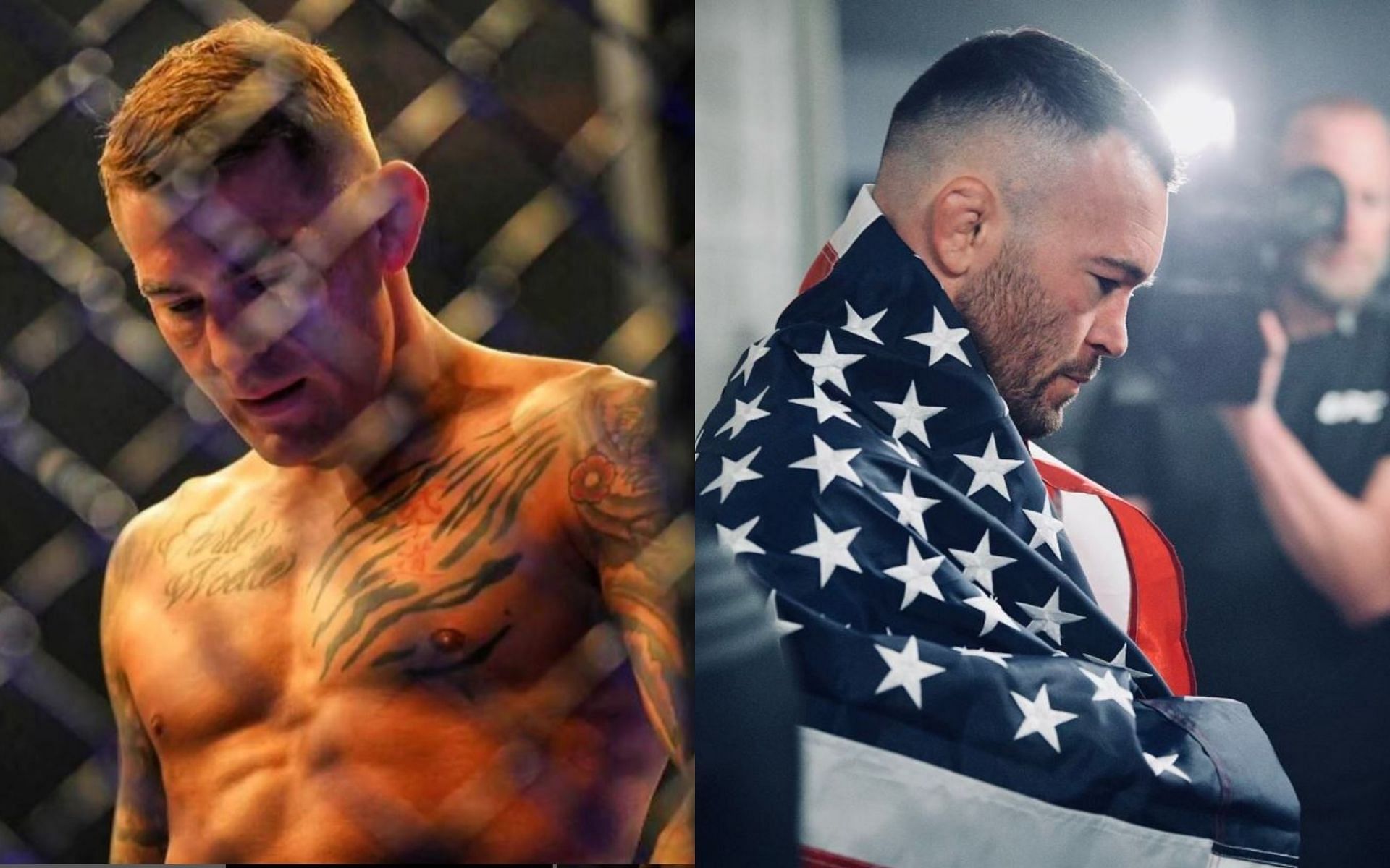 Dustin Poirier (left) denies rumors of a fight with Colby Covington (right). [Image credit: @dustinpoirier and @colbycovington on Instagram]