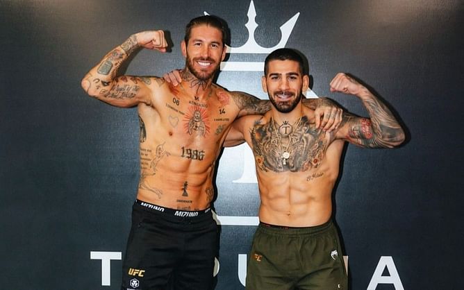 Ilia Topuria trains with Spanish soccer superstar Sergio Ramos ahead of high-profile UFC title clash against Max Holloway