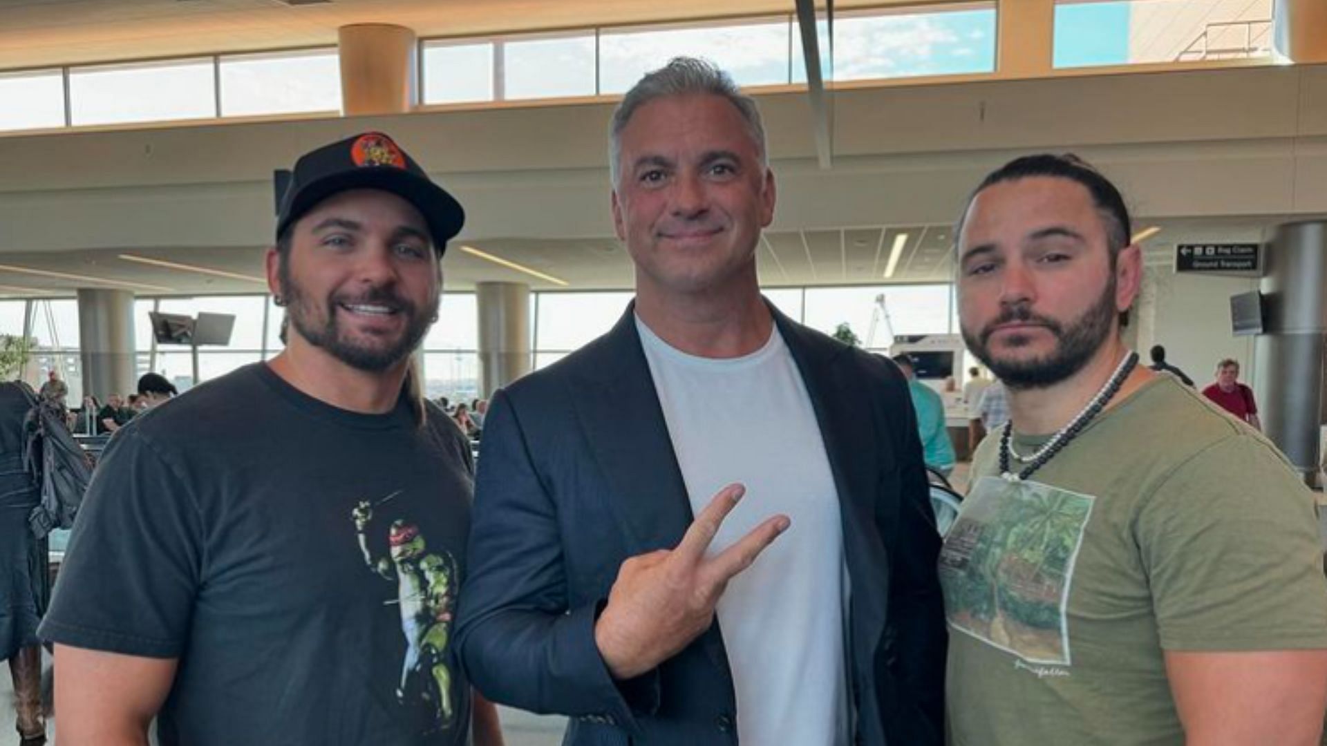 Shane McMahon with the Young Bucks. (Image credits: Matt Jackson