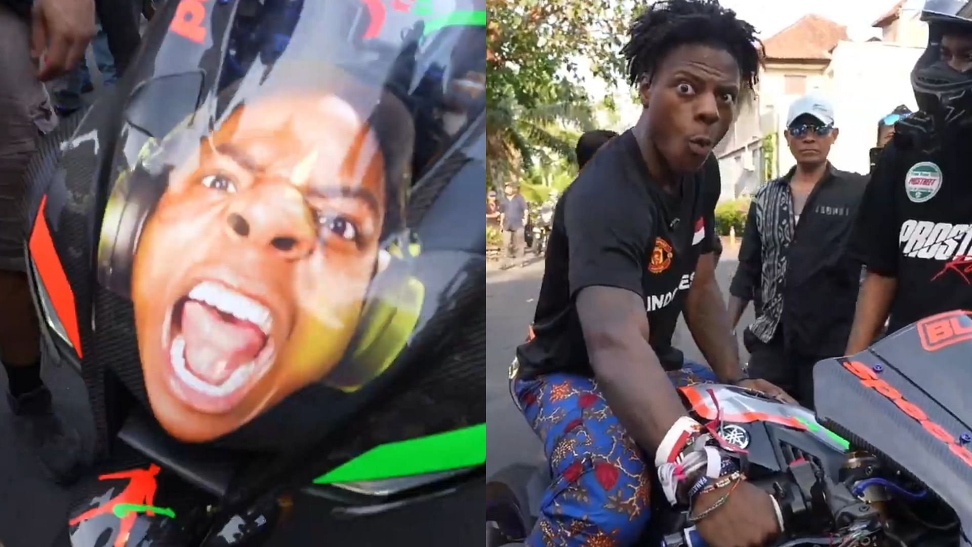 IShowSpeed was given a ride by the owner of the bike (Image via IShowSpeed/YouTube)