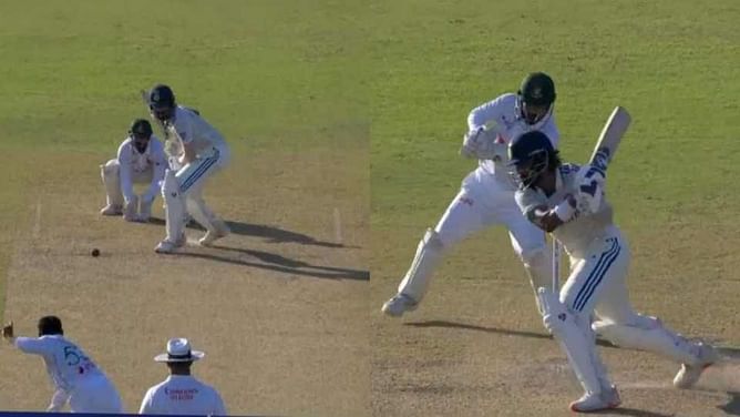 [Watch] Mehidy Hasan Miraz outsmarts KL Rahul with a wide delivery and gets him stumped in IND vs BAN 2024 2nd Test