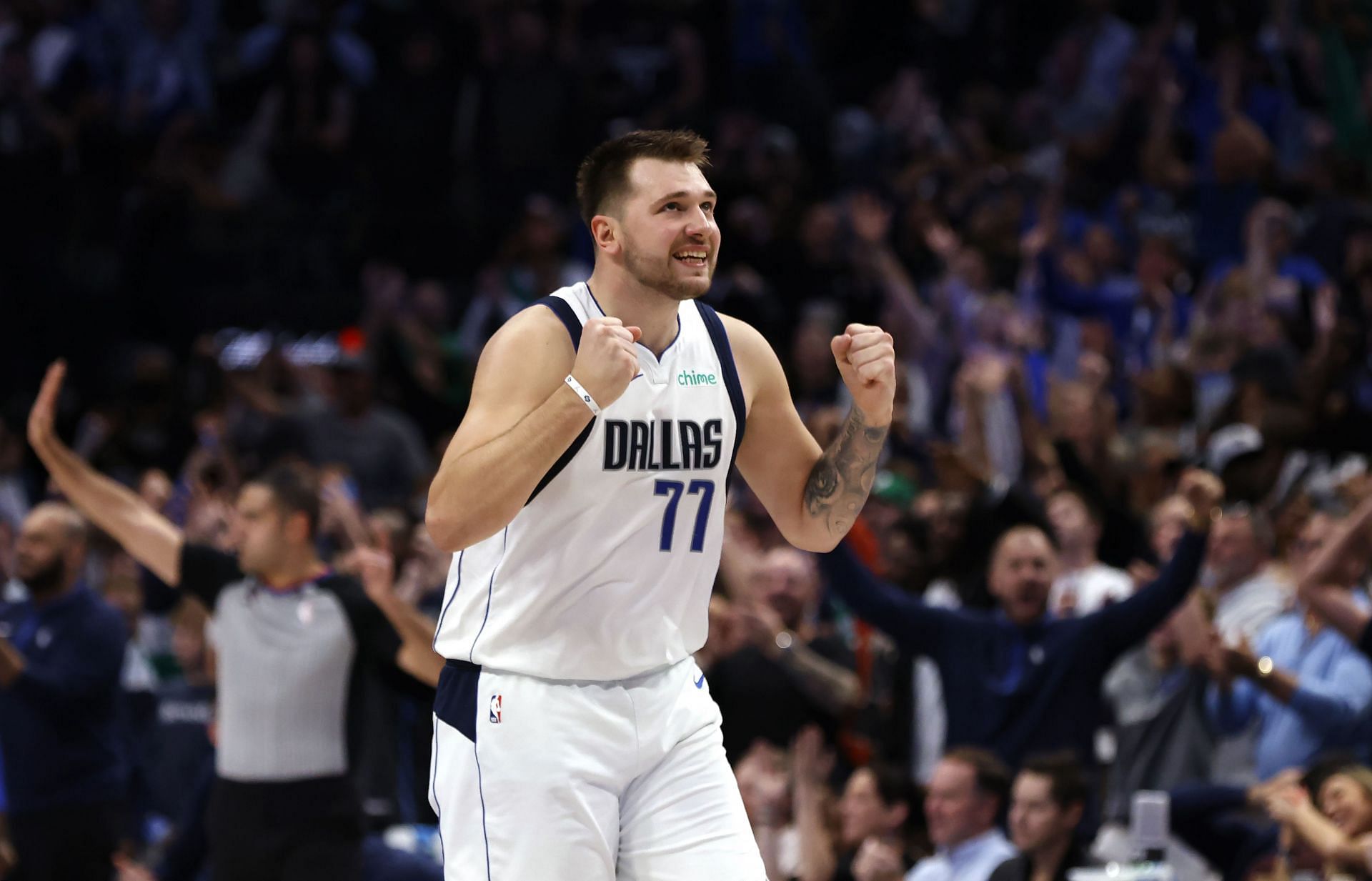 Doncic playing for Dallas Mavericks (Image via Getty)