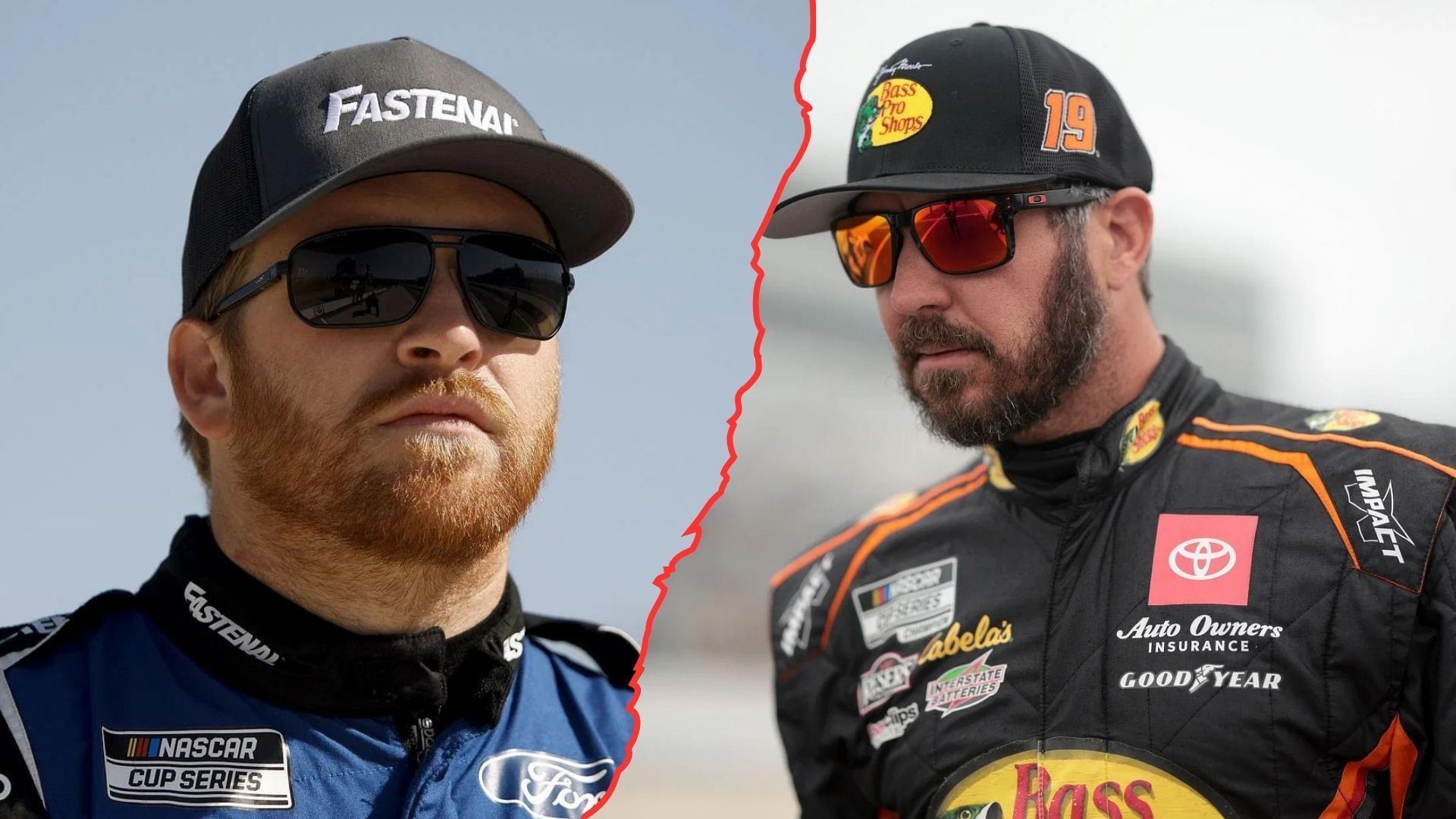 Chris Buescher (L) details wreck that destroyed Martin Truex Jr.