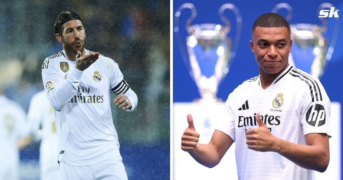 Sergio Ramos (left) &amp; Kylian Mbappe (right)