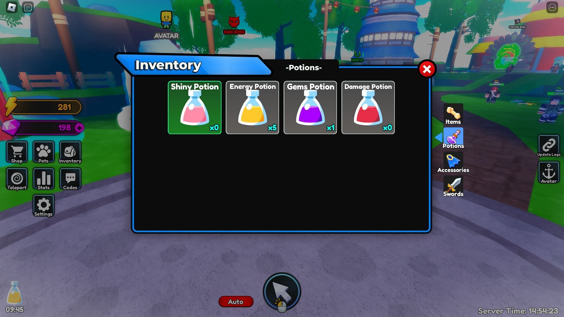 Get free potions (Image via Roblox)