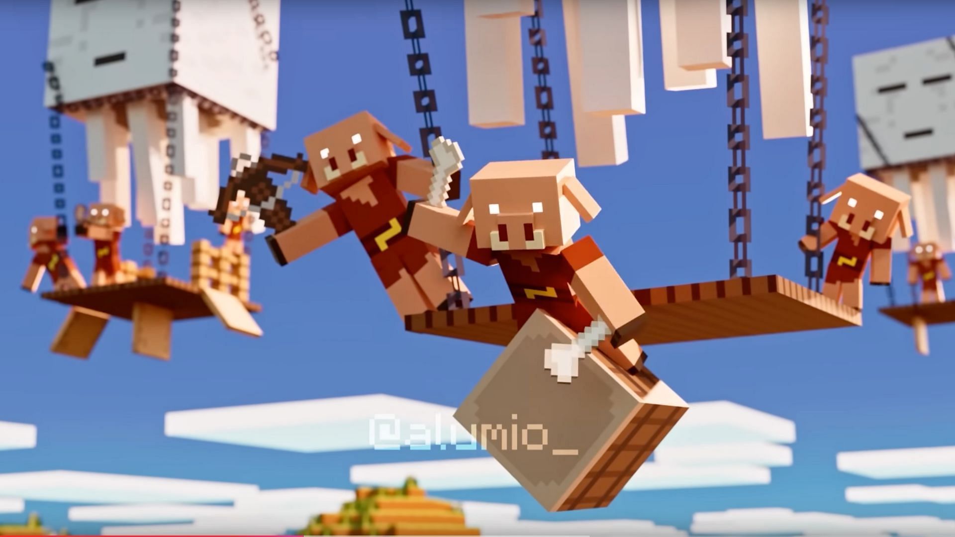 Minecraft trailer recreated (Image via YouTube/Alumio)