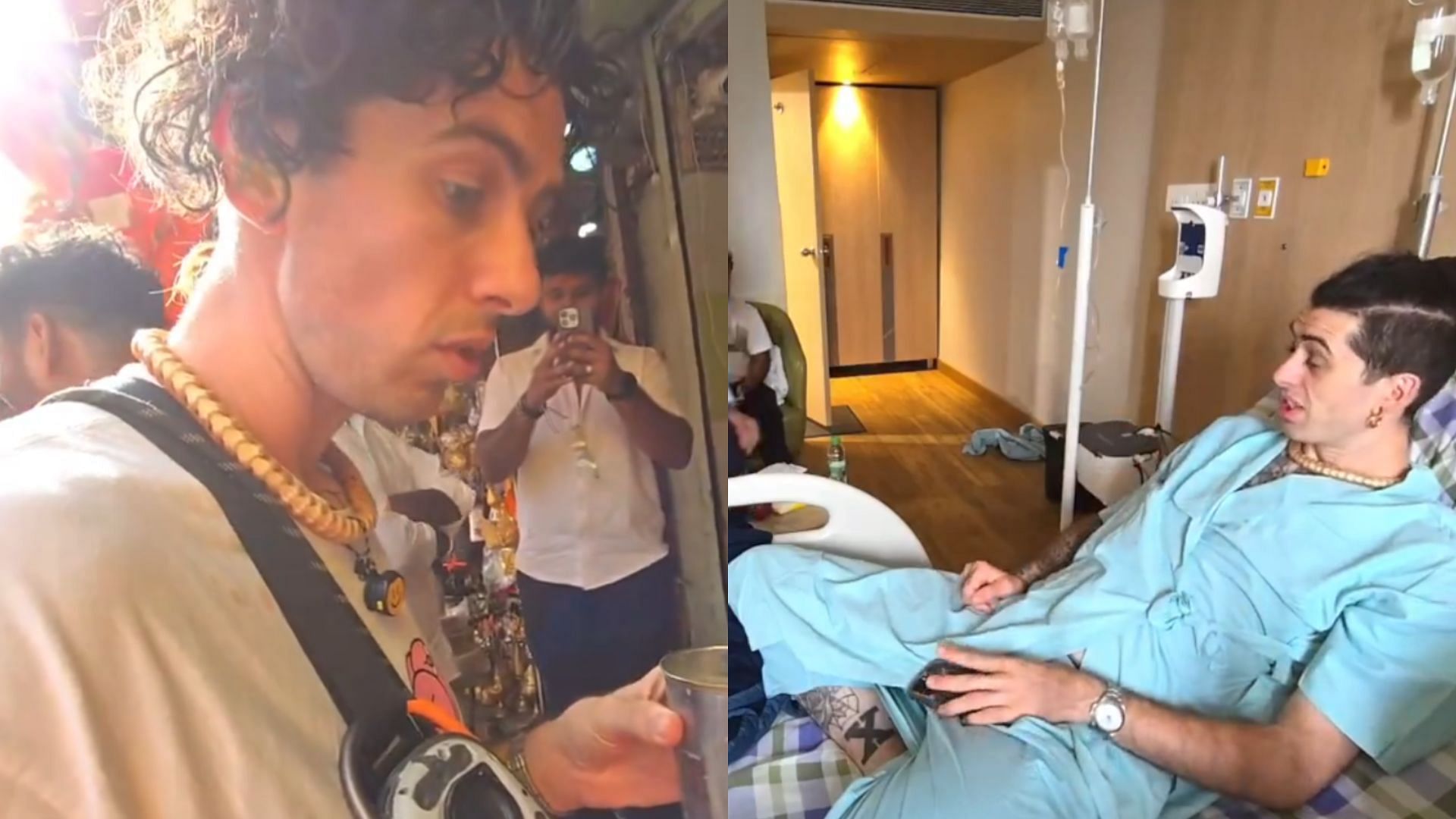 Sam Pepper had to take a trip to the hospital after having a recreational drink in India (Image via @SamPepperClips/X)