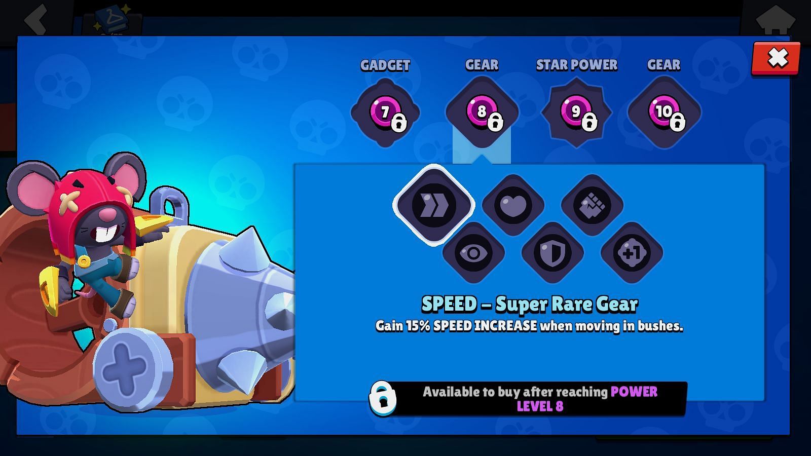 Moe Shield Gear details (Image via Supercell)