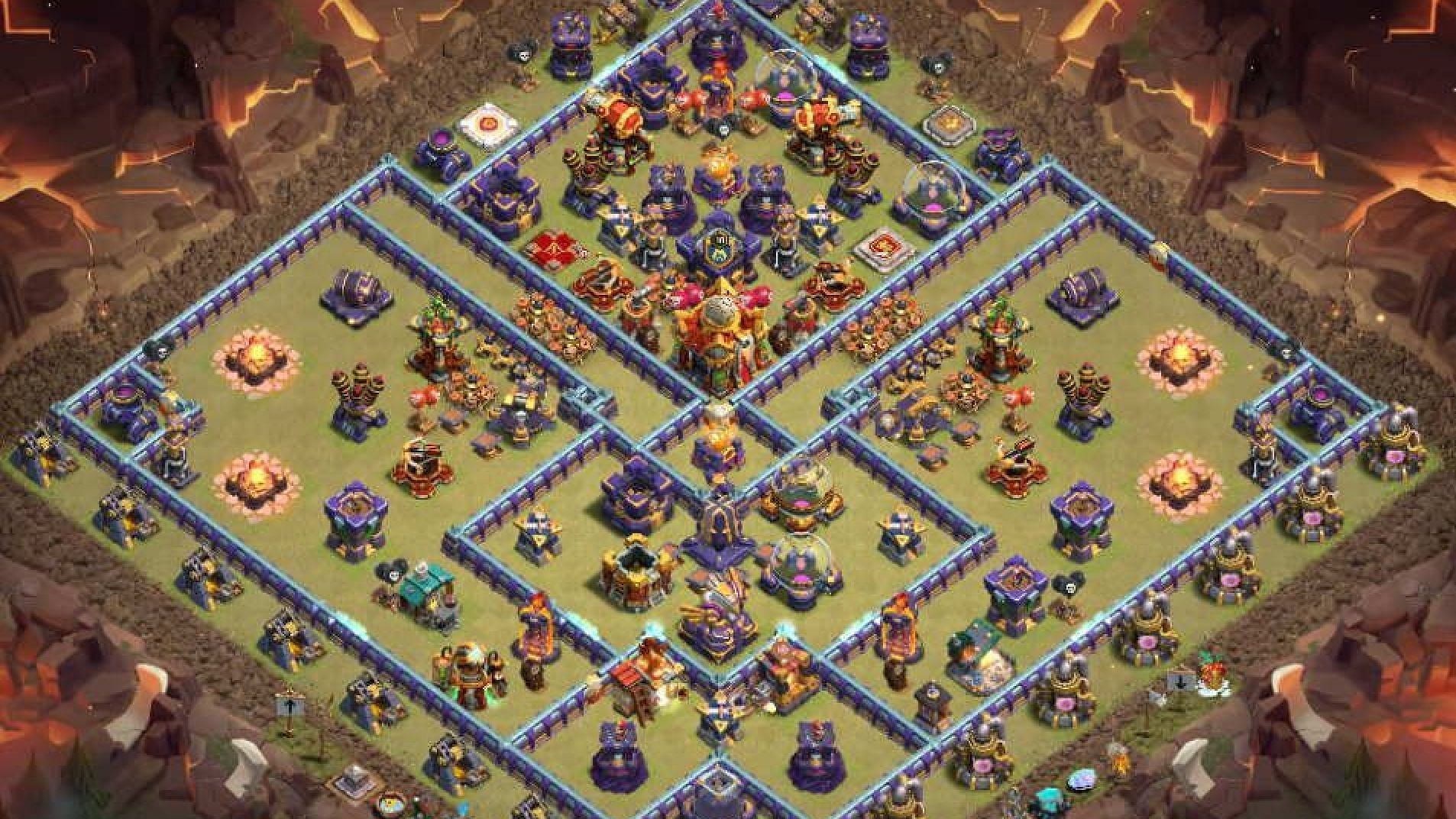 Anti-air Hybrid TH16 base (Image via Supercell)