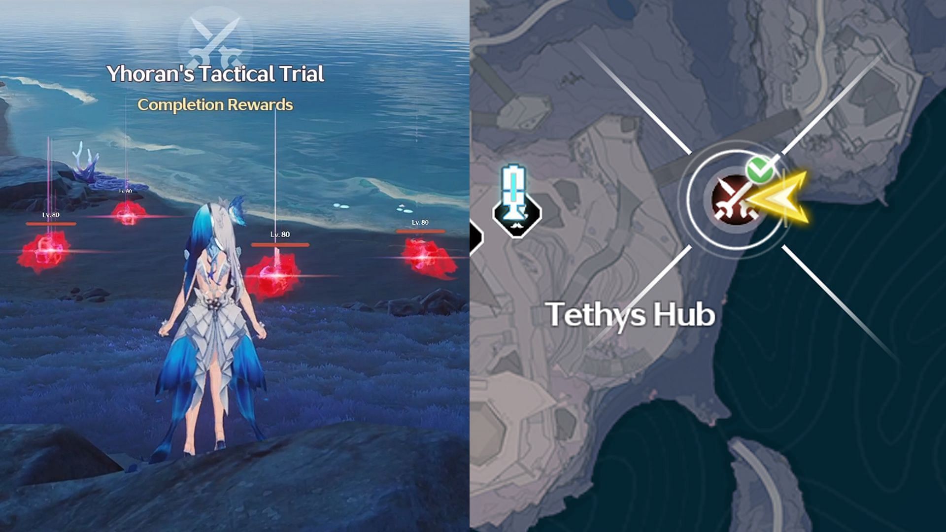 Yhoran&#039;s Tactical Trial in the Tethys Hub area (Image via Kuro Games)