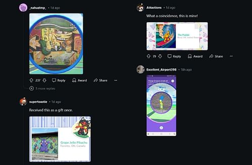 Pokemon GO players share their own favorite PokeStops they've encountered (Image via Reddit)