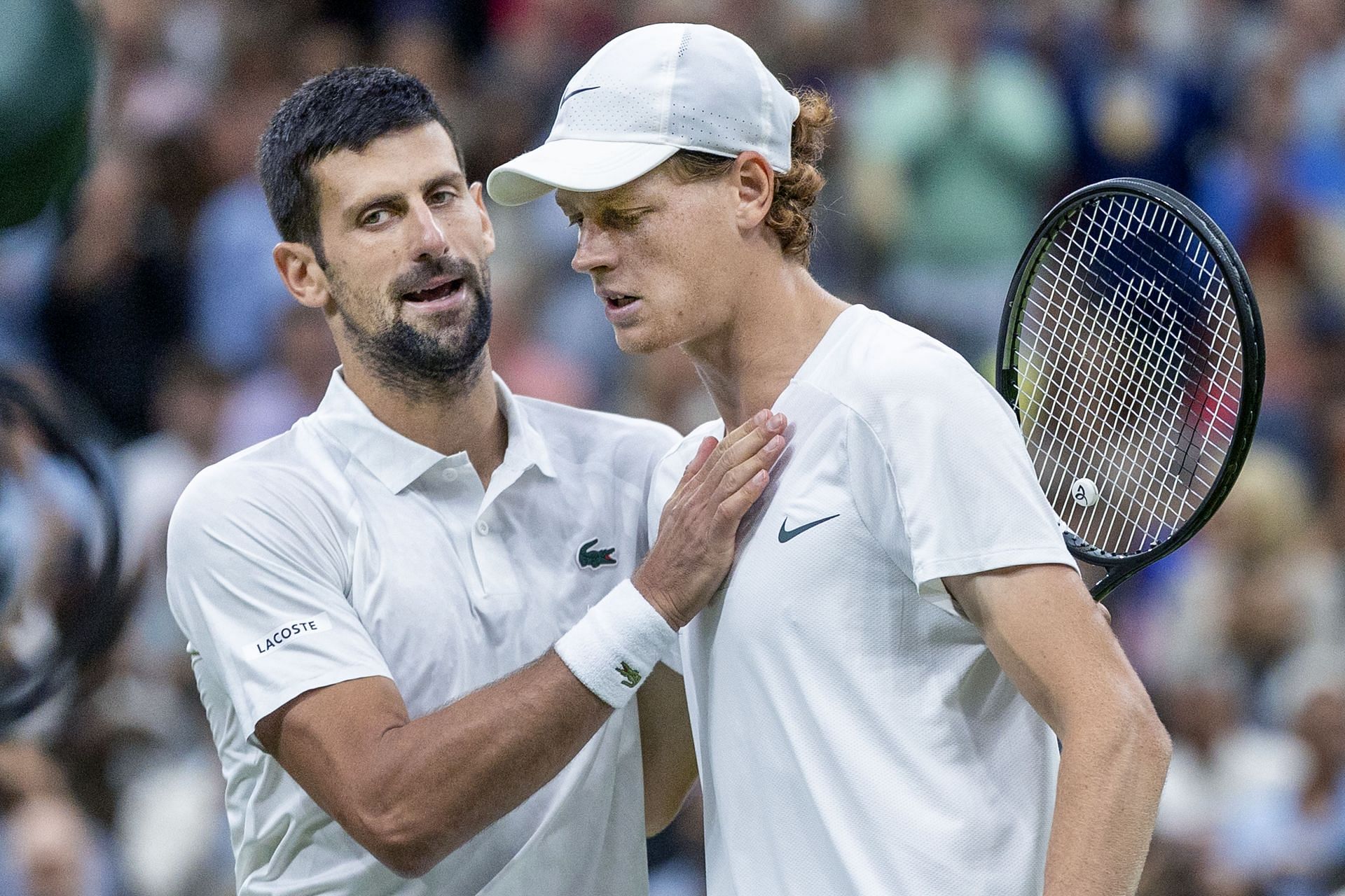 Novak Djokovic (L) &amp; Jannik Sinner (R) [Source: Getty Images]