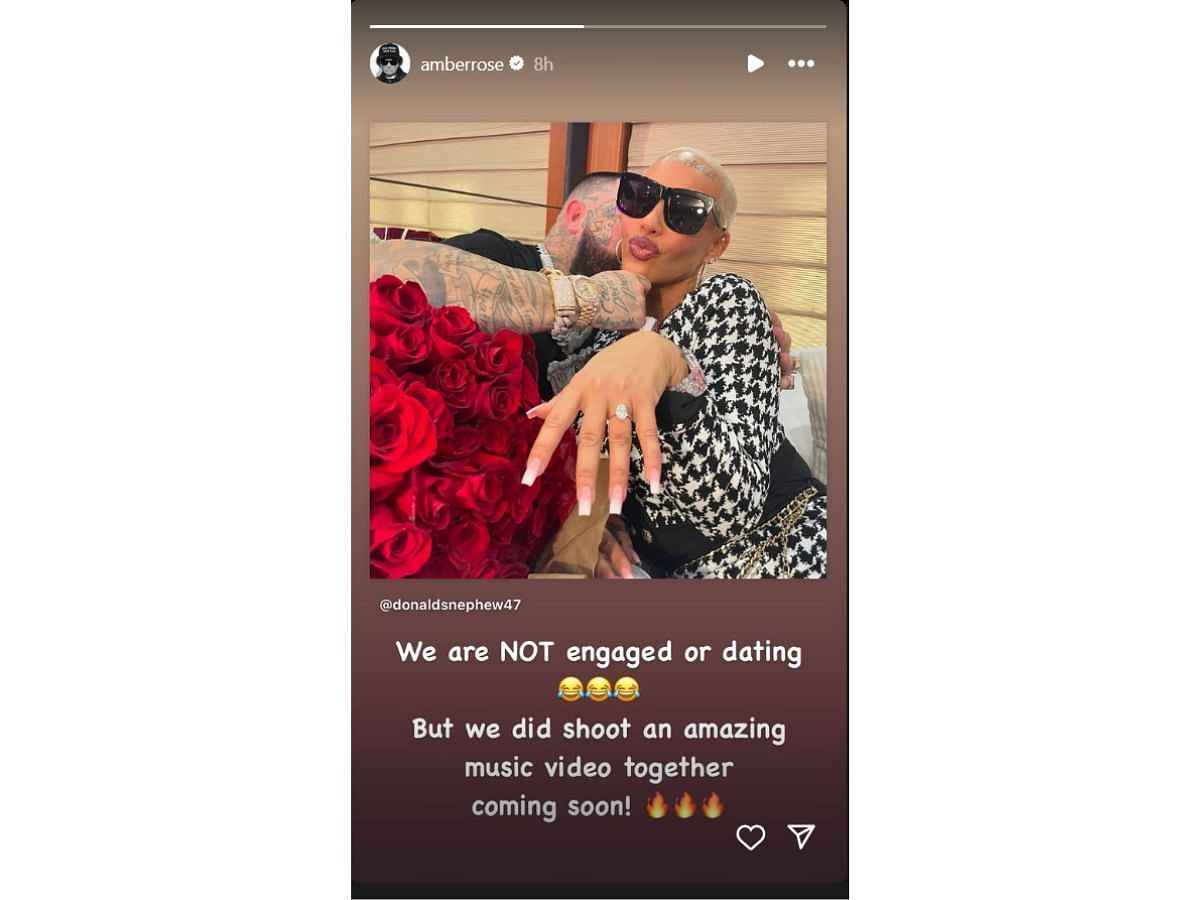 Amber clarifies alleged enagement rumours (Image via Instagram/ @amberrose)