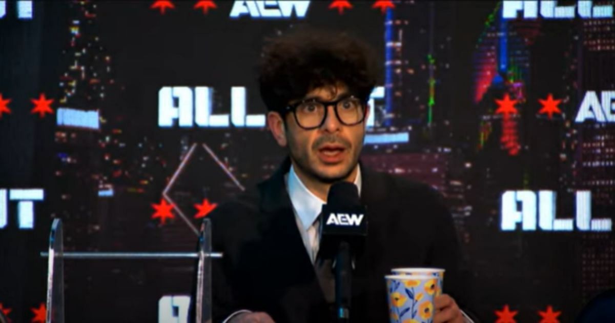 Tony Khan at 2024 All Out post-show media scrum [Source: AEW YouTube]