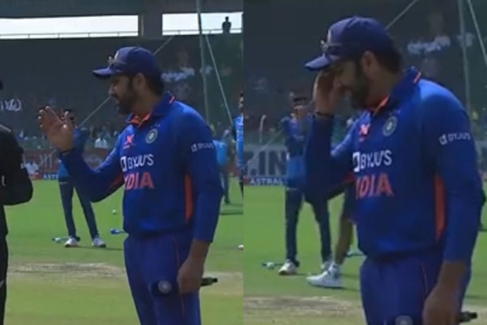 Rohit Sharma hilariously forgot what to do after winning toss (Image via X-@BCCI)