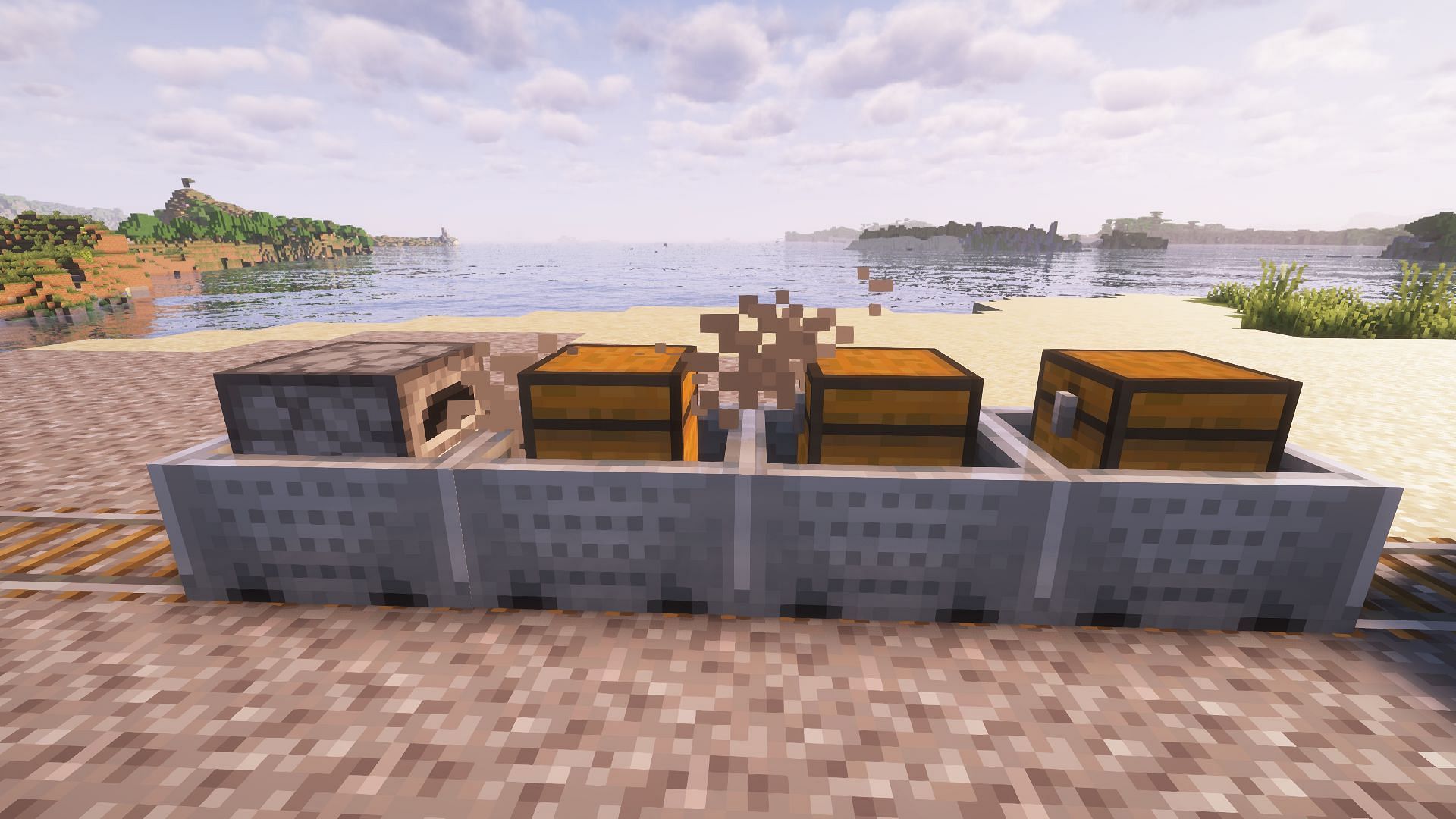 A minecart train (Image via Mojang)