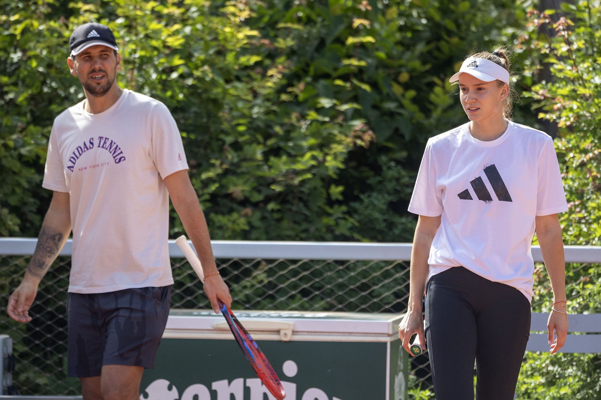 Elena Rybakina (R) and tennis coach Stefano Vukov | Getty Images