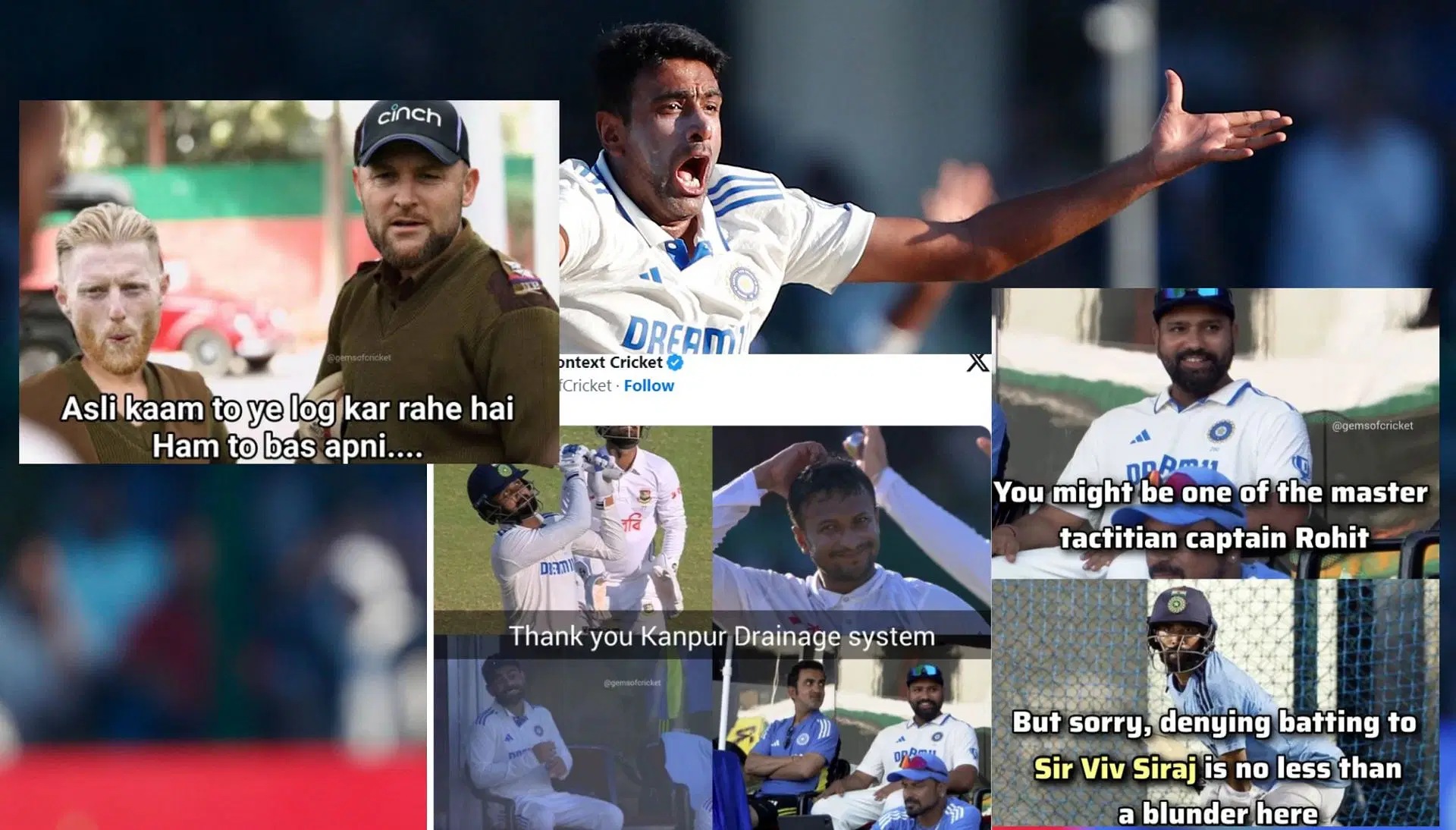 Fans react after Day 4 of 2nd Test. (Image: X - @BCCI, @GemsOfCricket)