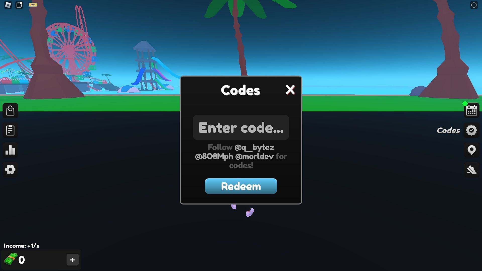 Redeem codes in Boss Tycoon (Image via Roblox)