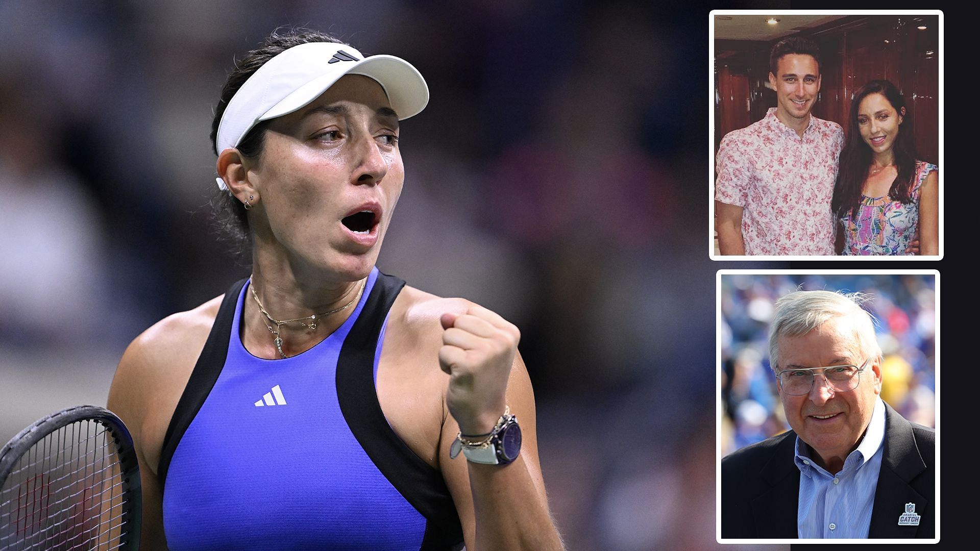 Jessica Pegula at the US Open and her husband and father