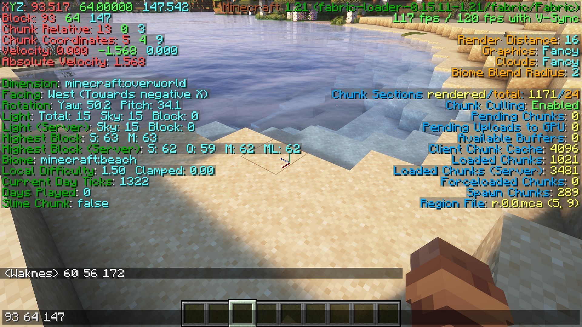 Using the in-game chat is a great way to keep track or coordinates (Image via Mojang)