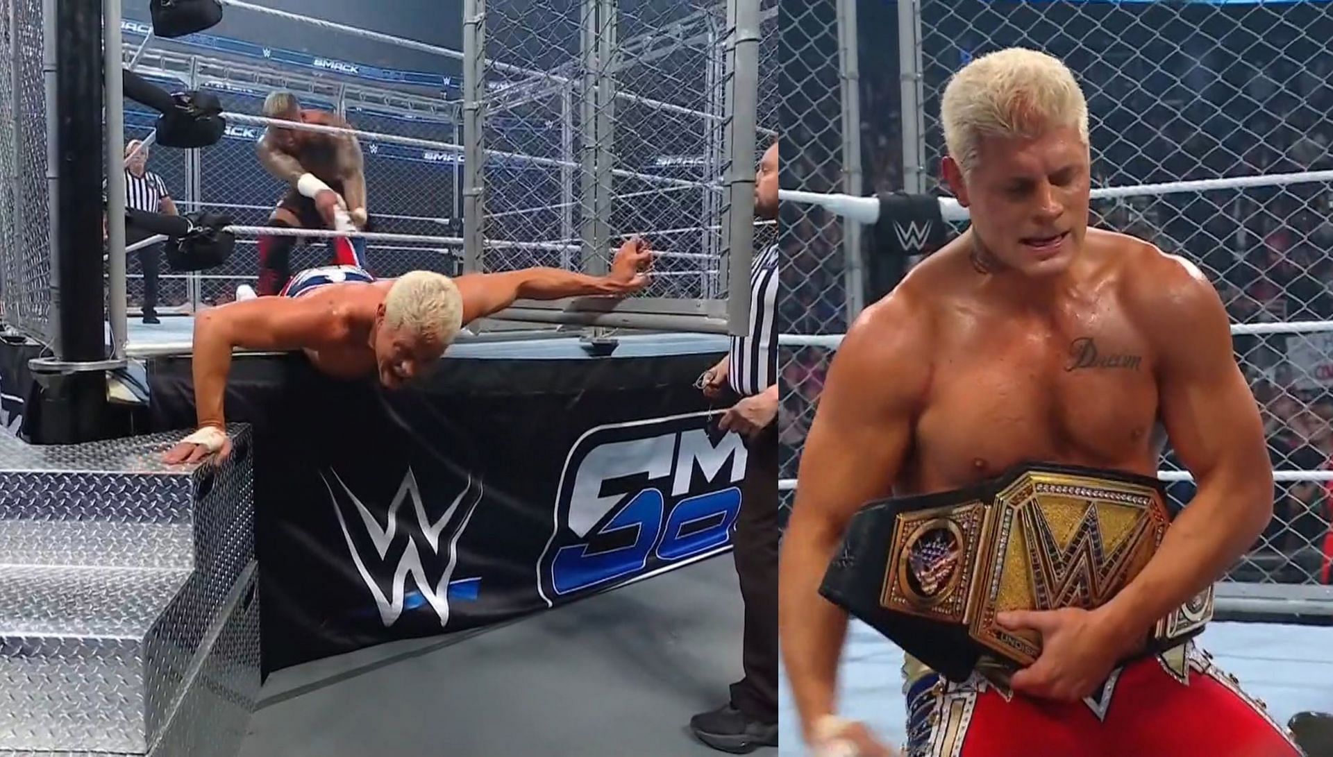 WWE SmackDown में हुआ स्टील केज मैच बेहतरीन रहा (Photo: SK Wrestling X Account)