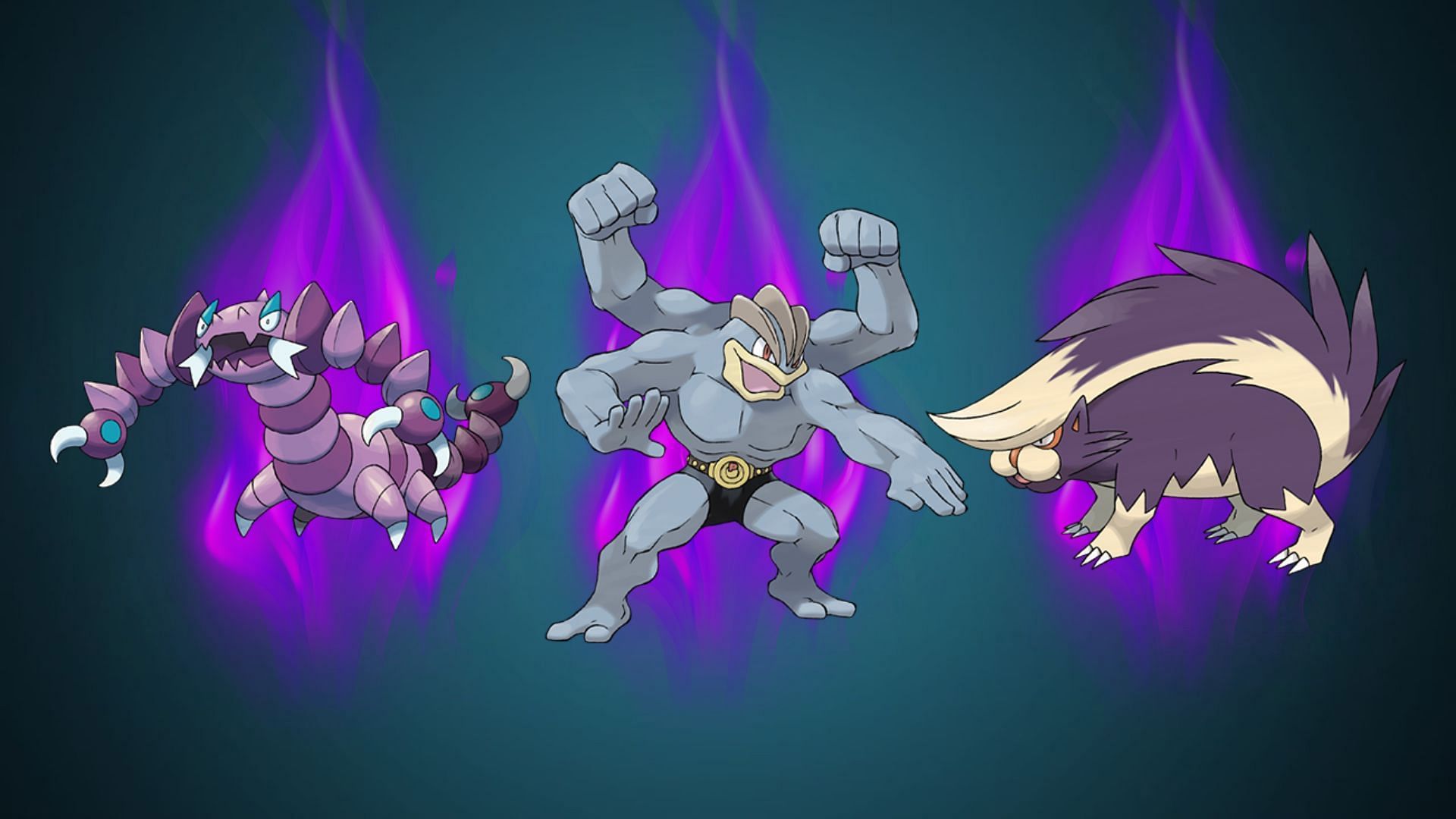 Shadow Machamp, Shadow Drapion, and Shadow Skuntank (Image via TPC)