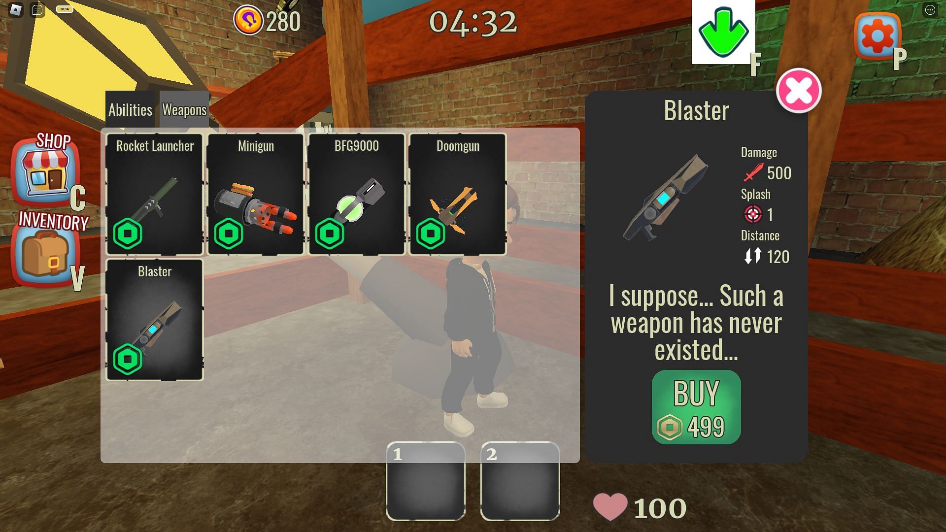 Screenshot of the Blaster (Image via Roblox)